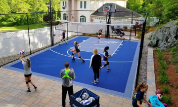 a small red and black game court CAD design