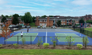 a small red and black game court CAD design