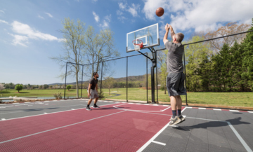 a small red and black game court CAD design