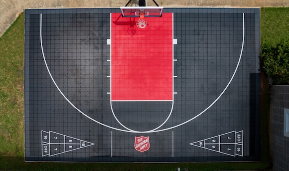 versacourt basketball court install for salvation army