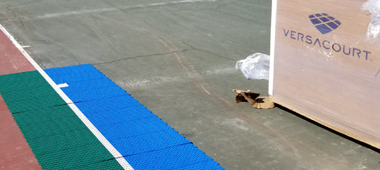 Installation of VersaCourt over Cracked Concrete