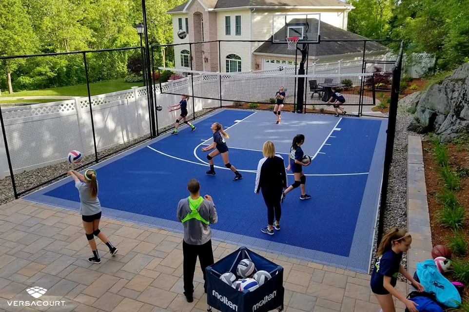 Backyard volleyball court from VersaCourt