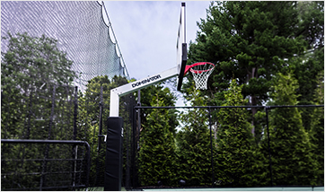 Dominator basketball goal with telescoping height adjustment