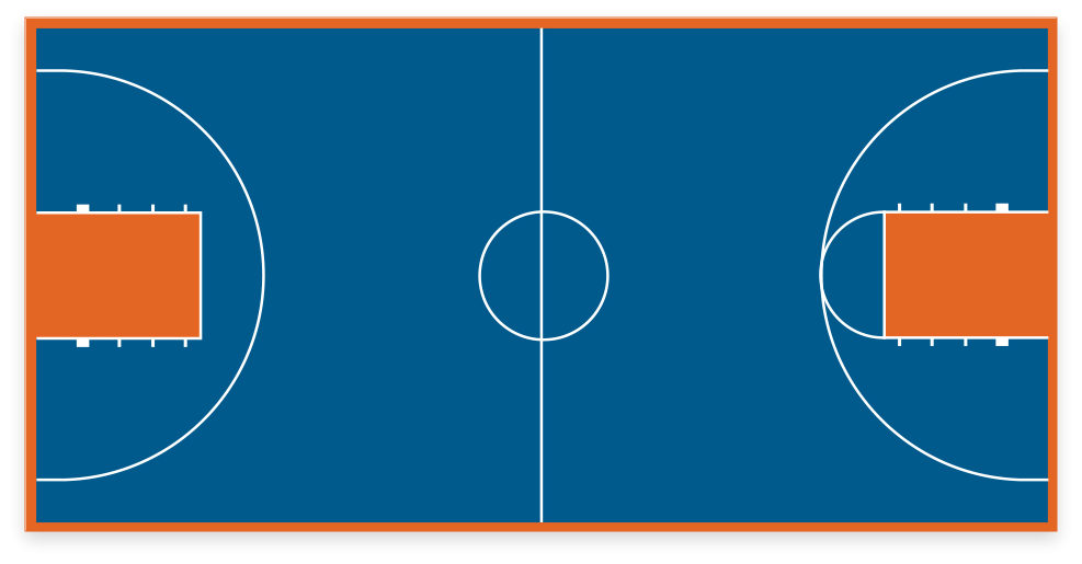 VersaCourt game court with basketball game lines