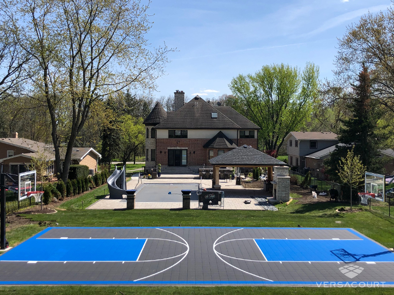 60′ x 94′ Full Court basketball Surface - Happy Backyards
